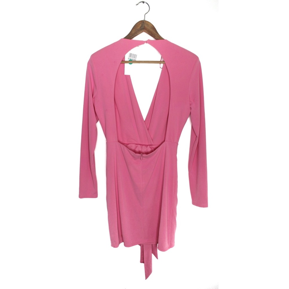 Zara Barbie Pink Draped Knotted Mini Dress Small - Picture 11 of 13